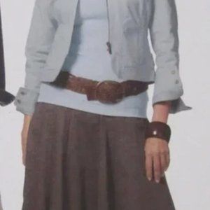 CAbi Women's Taupe Gored Pleated A Line Skirt Style #956 Size 12